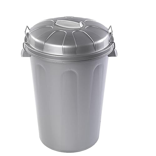 Acan Tradineur Poubelle avec couvercle et poignées métalliques, poubelle de recyclage industrielle, fabriquée en Espagne, 100 litres, 57 x 74,5 x 52 cm - Nail Gallerys