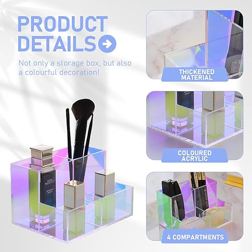 AIMIAO Support de rangement pour pinceaux de maquillage en acrylique, Organisateur de maquillage coloré pour pinceaux de maquillage, eye-liner, rouges à lèvres et autres produits cosmétiques - Nail Gallerys