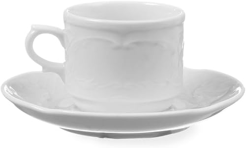 HENDI Soucoupe pour la tasse à café 787144, avec bords renforcés,émaillage de qualité, ø138mm,porcelaine blanche - Nail Gallerys
