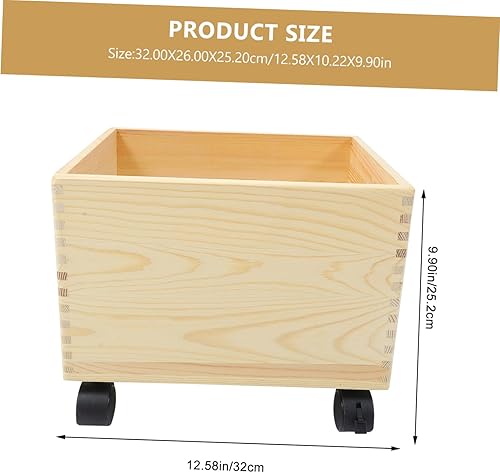 Holibanna 1 Boîte De Rangement À roulettes en Bois Cube Vintage Coffre Au Trésor roulettes De Piscine Robot Décoratif Bacs De Rangement Couvercle en Rotin Boîtier De - Nail Gallerys