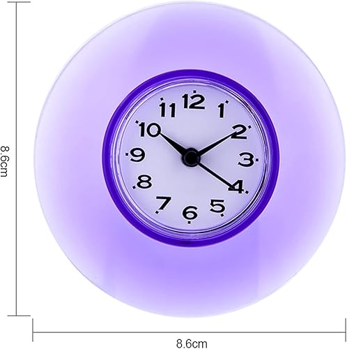 Oumefar Mini Horloge Murale Horloge étanche avec Grande Ventouse pour Salle de Bain Show Time(Purple) - Nail Gallerys