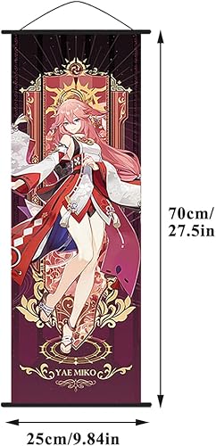 FISAPBXC Anime Poster, Genshin Impact Poster, Anime Affiches Défilement, Anime Poster Mural en Tissu, Grand Poster Anime, Retro Fabric Canvas Poster Wall Decor 70x25cm -A - Nail Gallerys