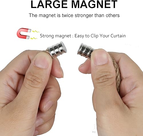 Fenghuangwu Lot de 4 embrasses de rideaux tissées bohèmes en jute avec perles en bois (beige, inachevé) - Nail Gallerys