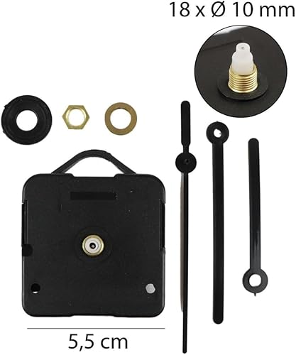 Mécanisme horloge murale mouvement horloge à quartz, mécanismes horloge avec aiguilles à piles, mécanisme horloge murale remplacement du moteur pièces de réparation, cadran (D) - Nail Gallerys