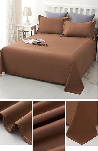 Cicilin Drap Plat en Coton, Tissu Extensible, Respirant et Doux, 2 Personnes, Violet Clair 245 * 250CM - Nail Gallerys