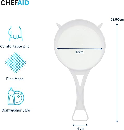 Chef Aid Passoire en Maille de Nylon Large de 15 cm, Blanche Idéale pour Égoutter, Filtrer et Laver Légumes, Fruits, Salades, etc Sans BPA, Compatible LaveVaisselle - Nail Gallerys