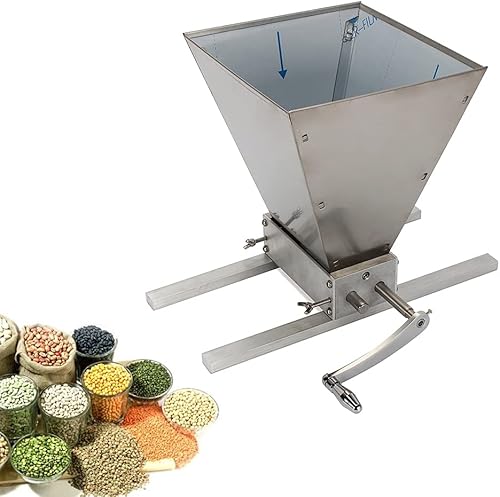 Yolancity Broyeur à grains réglable - 2 rouleaux - Broyeur à grains - 4 l - Broyeur manuel - Broyeur à grains - Broyeur à malt et orge BinLLong-777 - Nail Gallerys