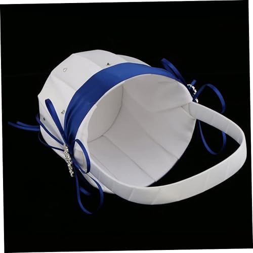 Mariage Fleur Panier de Fleurs Panier Panier Double Coeur Satin Mariage Fleur Fleur Panier de Fleurs Blanc Bleu Bleu Fleur Fille Paniers pour Les Mariages - Nail Gallerys