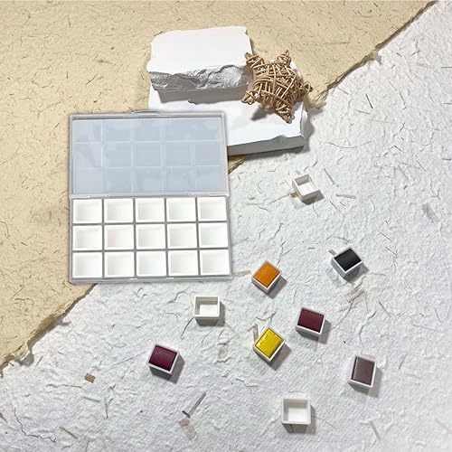 F Fityle Palette de Peinture Humide Aquarelle, Palette de Peinture de Voyage, 15 Trous, Garde la Peinture Humide, Plateau de Peinture étanche, boîte de, Blanche - Nail Gallerys