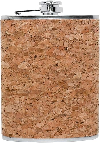 Vin Bouquet FIA 292 Flasque, Liège et Acier Inoxydable, Marron, 18 X 16 x 3 cm, Lot de 2 - Nail Gallerys