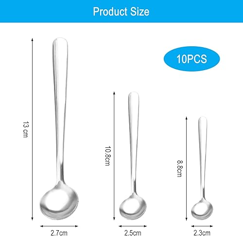 APOMOONS 10 petites cuillères en acier inoxydable pour pots à épices, jolies petites cuillères à épices en acier inoxydable pour épices, Cuillères à café - Nail Gallerys