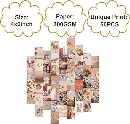 WAIZHIUA 50 Kit de Collage Mural Botanique Vintage Esthétique - Ensemble de Photo - Affiche Vintage Room Decor Décoration Aesthetic de Chambre de Fille et Farçon - Nail Gallerys