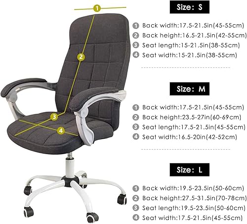 Housse de Chaise de Bureau Universelle, Housse de Protection d'ordinateur antidérapante Extensible Anti-Rayures, avec Fermeture éclair, Lavable en Machine,Camel,Large - Nail Gallerys