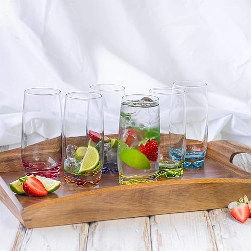 LAV Adora Highball Verres à Cocktail - 390ml - Rainbow - Lot de 6 Verres Multicolores - Nail Gallerys
