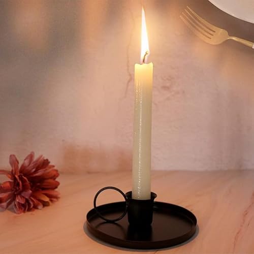 Zayookey 2 Pièces Bougeoir de Métal, Vintage Chandelier avec Poignée et Plateau, Candle Holder Porte-Bougie Conique pour Mariage Noël Décor À Maison (Doré) - Nail Gallerys