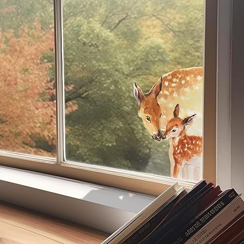 Funlife Grand Stickers fenetre Enfant, Stickers Animaux Autocollants de fenêtre électrostatiques, Convient pour la décoration des fenêtres de la Chambre et du Salon Chambre Enfant Girafe 35X57CM - Nail Gallerys