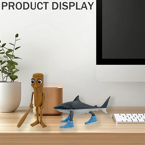 Tung Tung Sahur - Figurine de Tralalero Tralala imprimée 3D - Figurine italienne - Requin dans des chaussures - Figurine de collection pour les fans de collection (A) - Nail Gallerys