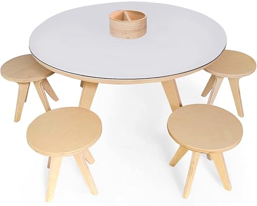 Ensemble Table de coloriage/Table de Dessin en Bois Multifonction pour Enfant + Lot de 4 tabourets en Bois – XXL Edition – DRAWIN’Kids - Nail Gallerys