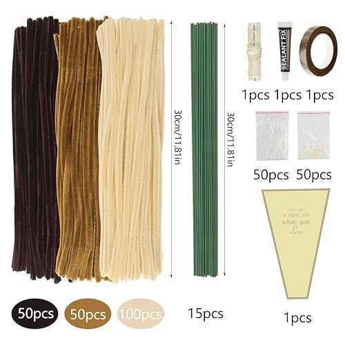 DBALL 200 Pièces Cure Pipe Chenille Loisir Créatif Avec Accessoires Fil Chenille Pour Bouquets Et Loisirs Artisanat Et Décoration (Couleurs De Peau/Bruns/Bruns Foncés) - Nail Gallerys