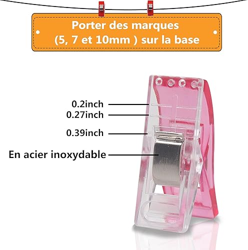 50PCS Clips Pinces en Plastique pour Reliure Couture Artisanat Couleurs Assorties - Nail Gallerys