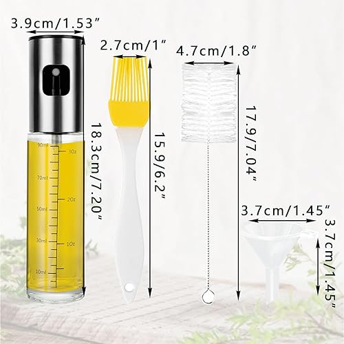 DAJAVE Lot de 4 flacons pulvérisateurs d'huile de 100 ml pour friteuse à air chaud, vaporisateur d'huile alimentaire avec brosse et entonnoir, vaporisateur d'huile de cuisine pour la cuisson, le - Nail Gallerys