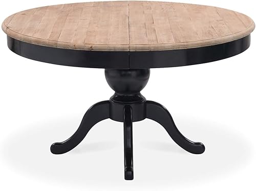 INTENSE DECO Table Ronde Extensible en Bois Massif SIDONIE Bois Naturel - Nail Gallerys