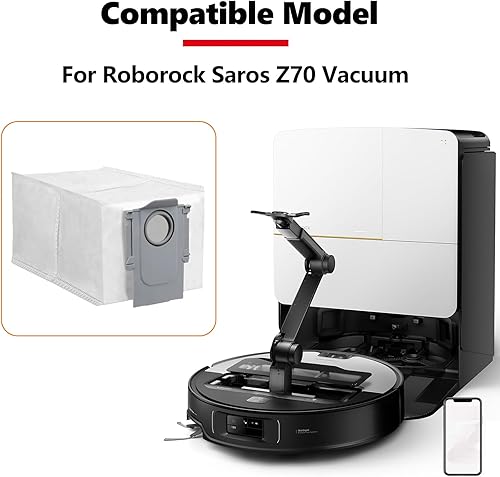 Moupaa Lot de 9 sacs à poussière de rechange pour aspirateur robot Roborock Saros Z70, grande capacité - Nail Gallerys
