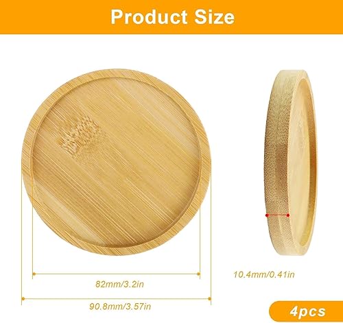FINELYCR Wooden Cup Mat, 4 Pièces Dessous de Tasse, Dessous de Tasse Diamètre 9 cm, Dessous de Verre Bois, Wooden Cup Mat pour Boissons, Bar, Verres, Chandeliers - Nail Gallerys