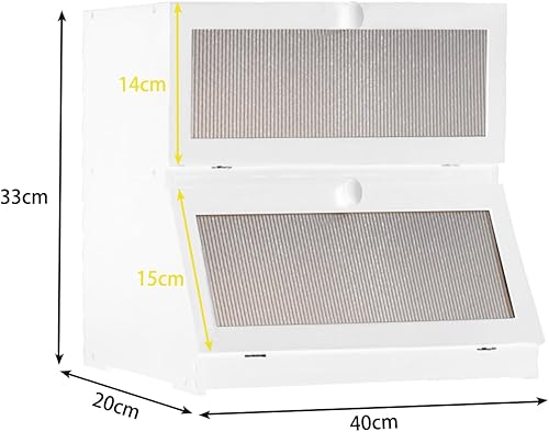OHMG Boîte à pain en bois pour plan de travail de cuisine avec fenêtre en acrylique, grand récipient de stockage de pain double couche, Rangement à pain pour cuisine café bar (Noir-40 * 33 * 25cm) - Nail Gallerys