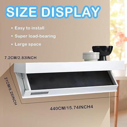 BaoBaJiu Coffre-Fort à étagère cachée - Support de Rangement à Double Couche Conception de Montage Mural - avec Compartiment Secret, Compartiments cachés for Le Salon ou Le Bureau(Black) - Nail Gallerys